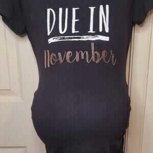 Motherhood Maternity Shirt- Medium- "Due in November"